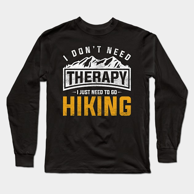 Hiking Therapy Retro Hiker Long Sleeve T-Shirt by shirtsyoulike